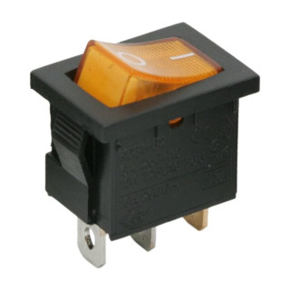 Intrerupator basculant 1 circuit 6A-250V OFF-ON, iluminare galbena ǀ 09019SA