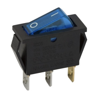 Interupator basculant 1 circuit 10A-250V OFF-ON, lumini de albastru ǀ 09050KE