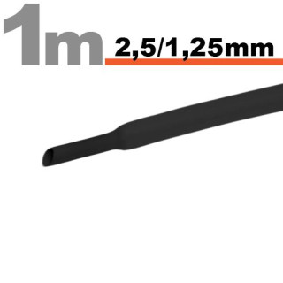 Tub termocontractibilNegru • 2,5 / 1,25mm ǀ 11020F