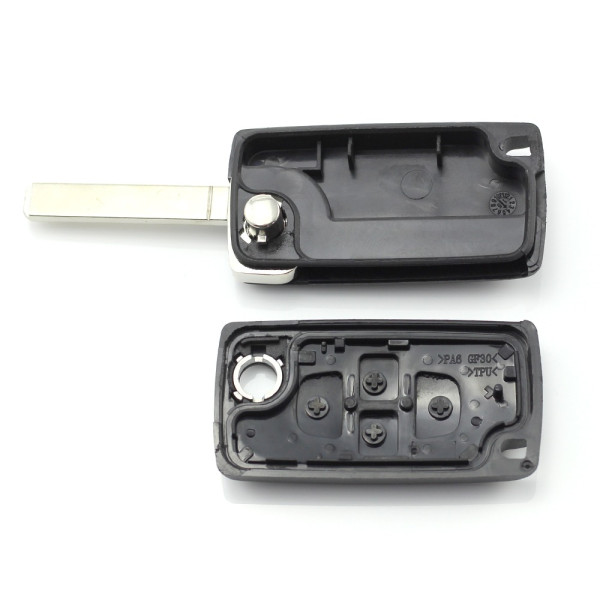 Citroen / Peugeot - Carcasa tip cheie briceag cu 4 butoane, fara suport baterie, lama tip HU83-SH4 ǀ CC200 - imagine 2