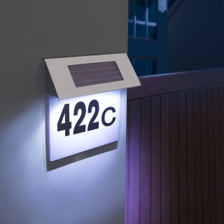 Numar de casa din inox, cu iluminare LED si alimentare solara ǀ 11446B