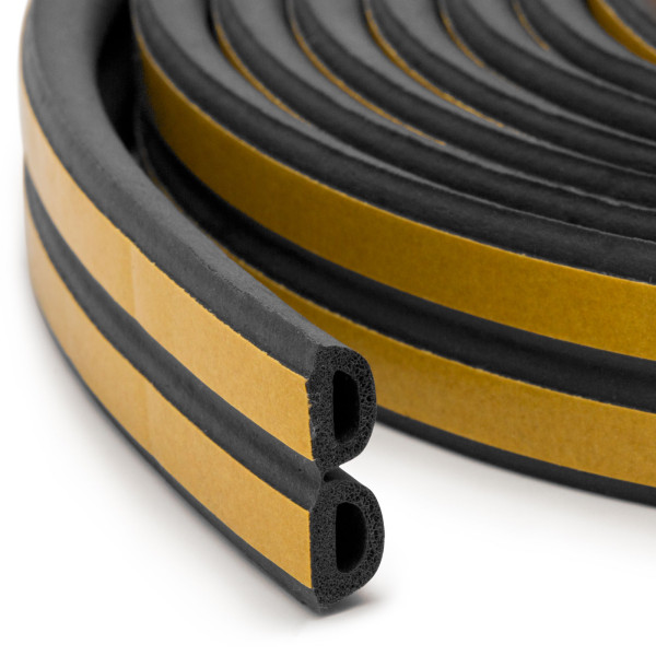 Delight - Profil de etansare autoadeziv pt. ferestre, profil „D” - 50 m, Negru, 15 mm ǀ 11599BK-15-50 - imagine 2