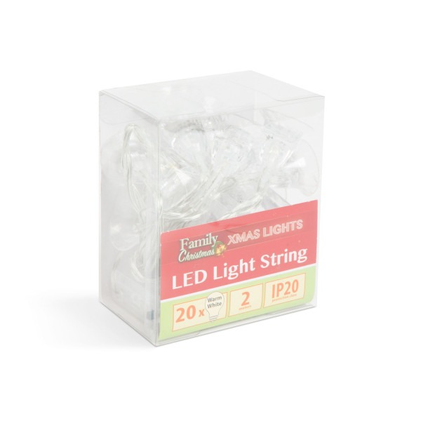 Instalatie de pom cu LED - clopotei - 20 de LED-uri - 2,3 metri - alb cald - 3 x AA ǀ 58216 - imagine 2