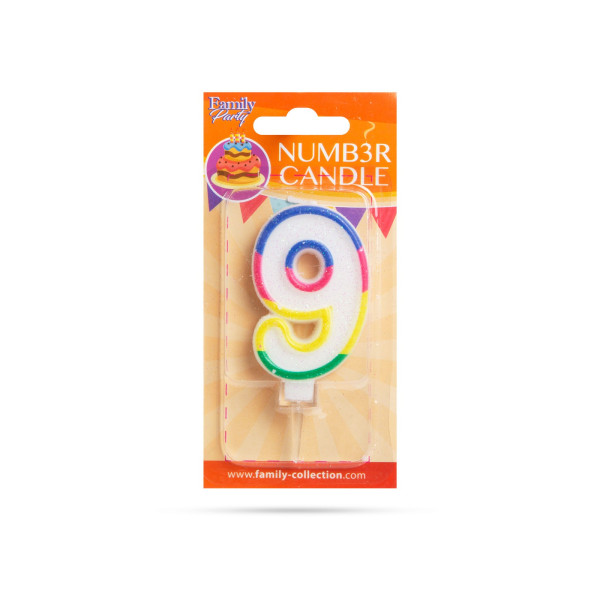 Lumanare pentru tort in forma cifrei 9 ǀ 56181-9 - imagine 2