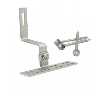 Suport reglabil pentru montaj panou fotovoltaic pe acoperis cu tigla (in Z) ǀ RAZ004