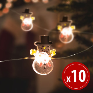 Sir de lumini LED - forma de om de zapada - 1,2 metri - 10 LEDuri - alb cald - 2 x AA ǀ 58920