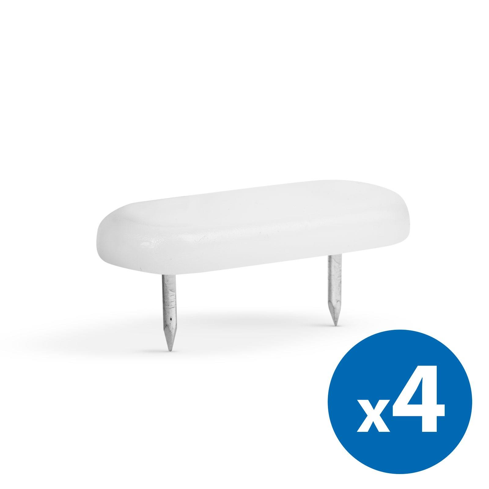 Picior alunecos pentru mobila - alb - 43 x 18 mm - 4 buc ǀ 56211