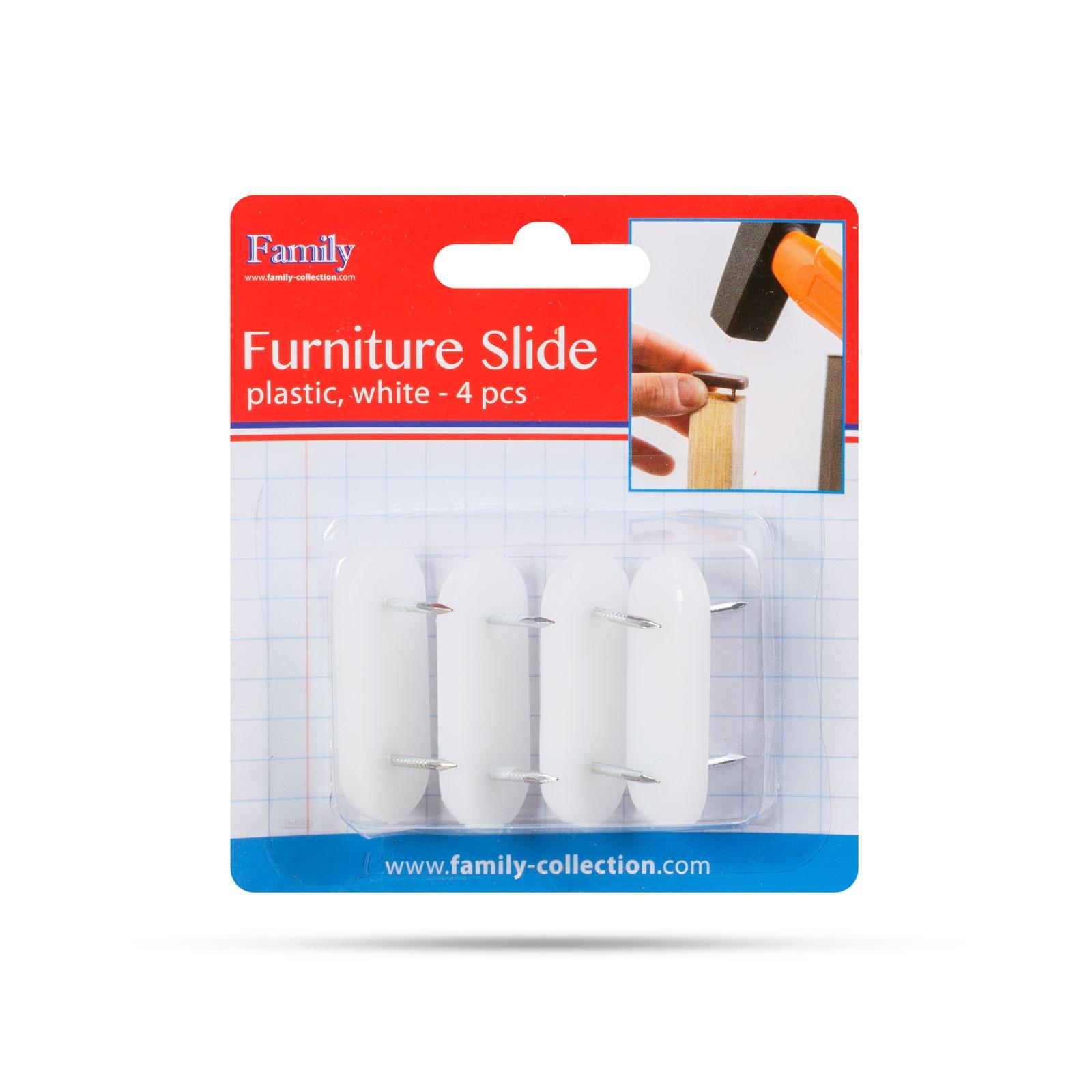 Picior alunecos pentru mobila - alb - 43 x 18 mm - 4 buc ǀ 56211 - imagine 4