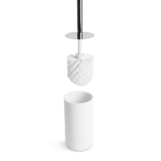 Perie de toaleta + suport - alb mat/argintiu ǀ BW3021D
