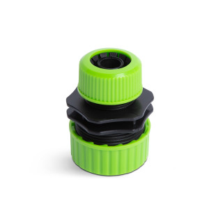 Adaptor conector pentru furtun - 1/2" - 3/4" - plastic - verde/negru ǀ 11667