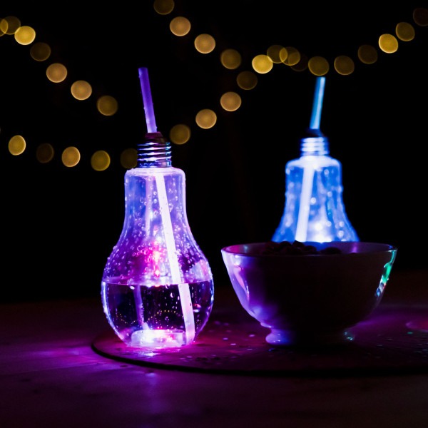 Pahare pentru petreceri cu LED in forma de becuri - 400 ml ǀ 57160J - imagine 2