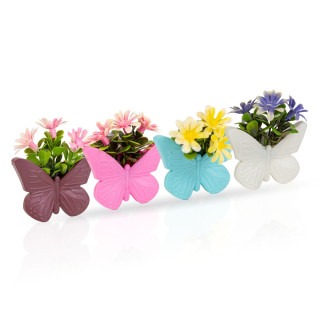 Decor plante artificiale - fluture - magnetic - 8 x 8 cm - 4 tipuri ǀ 11879
