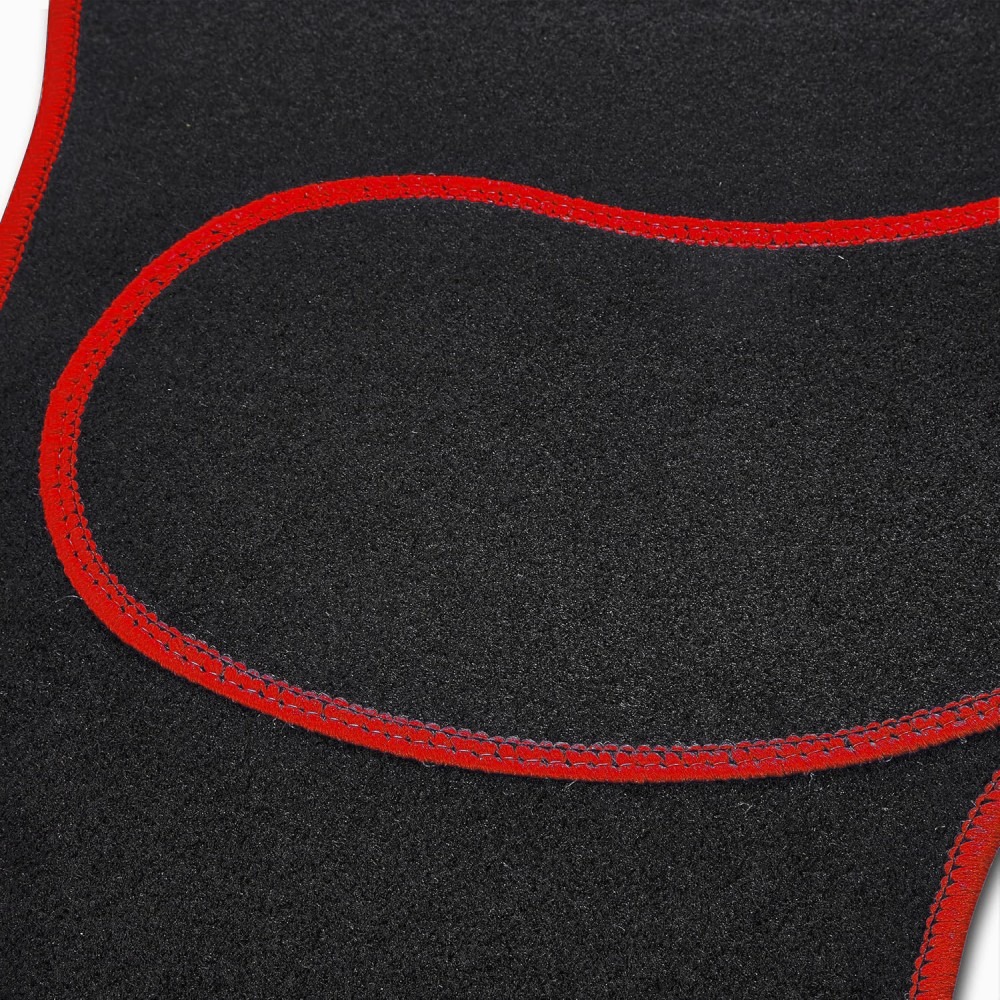 Set covorașe auto textile universale Carguard 64 x 44 cm | 44 x 29 cm - negru - roșu - imagine 4
