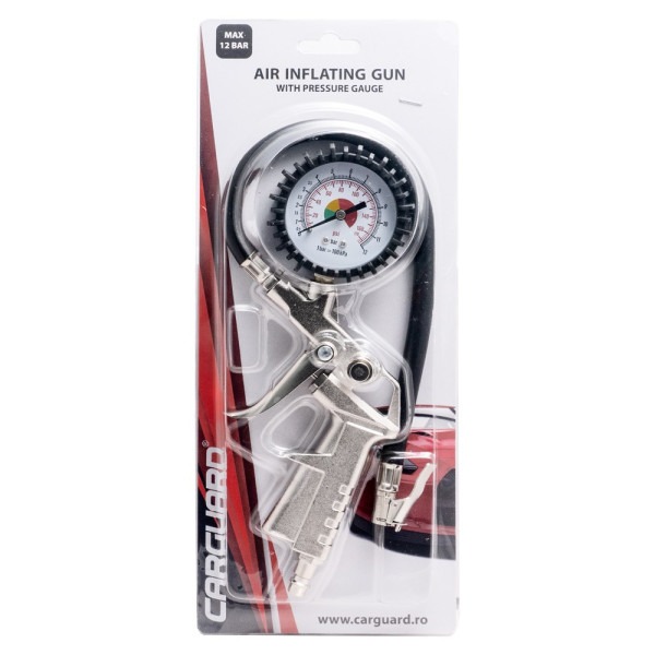 Pistol pneumatic de umflat cu manometru, presiune maxima 12 BAR, conexiune 1/4" Carguard ǀ PSA002 - imagine 2