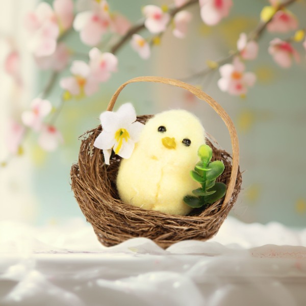 Decor de Paste - pui in cuib - 7,5 x 7,5 cm ǀ CMK-7862 - imagine 2