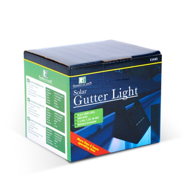 Lumina solara pentru jgheab - 6 LED-uri SMD alb rece - negru ǀ 11443 - imagine 5