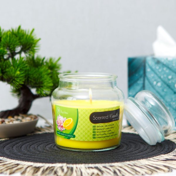 Lumanare parfumata – borcan cu capac – Sweet lemon & peony – 310 g ǀ 58805D - imagine 3